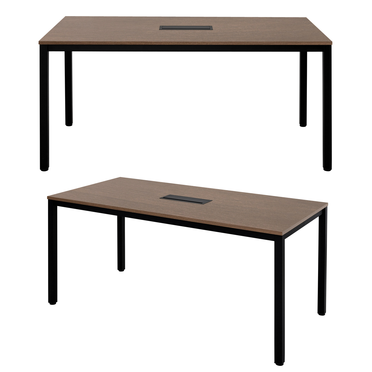 ミーティングテーブル 幅150cm 配線ボックス付き 幅広 ( 法人限定 デスク オフィスデスク 会議テーブル 配線ボックス 会議机 打ち合わせ ミーティング 机 4~6名 ワークスペース 丈夫 オフィス オフィス家具 傷に強い ) 【ホワイト】 ホワイト