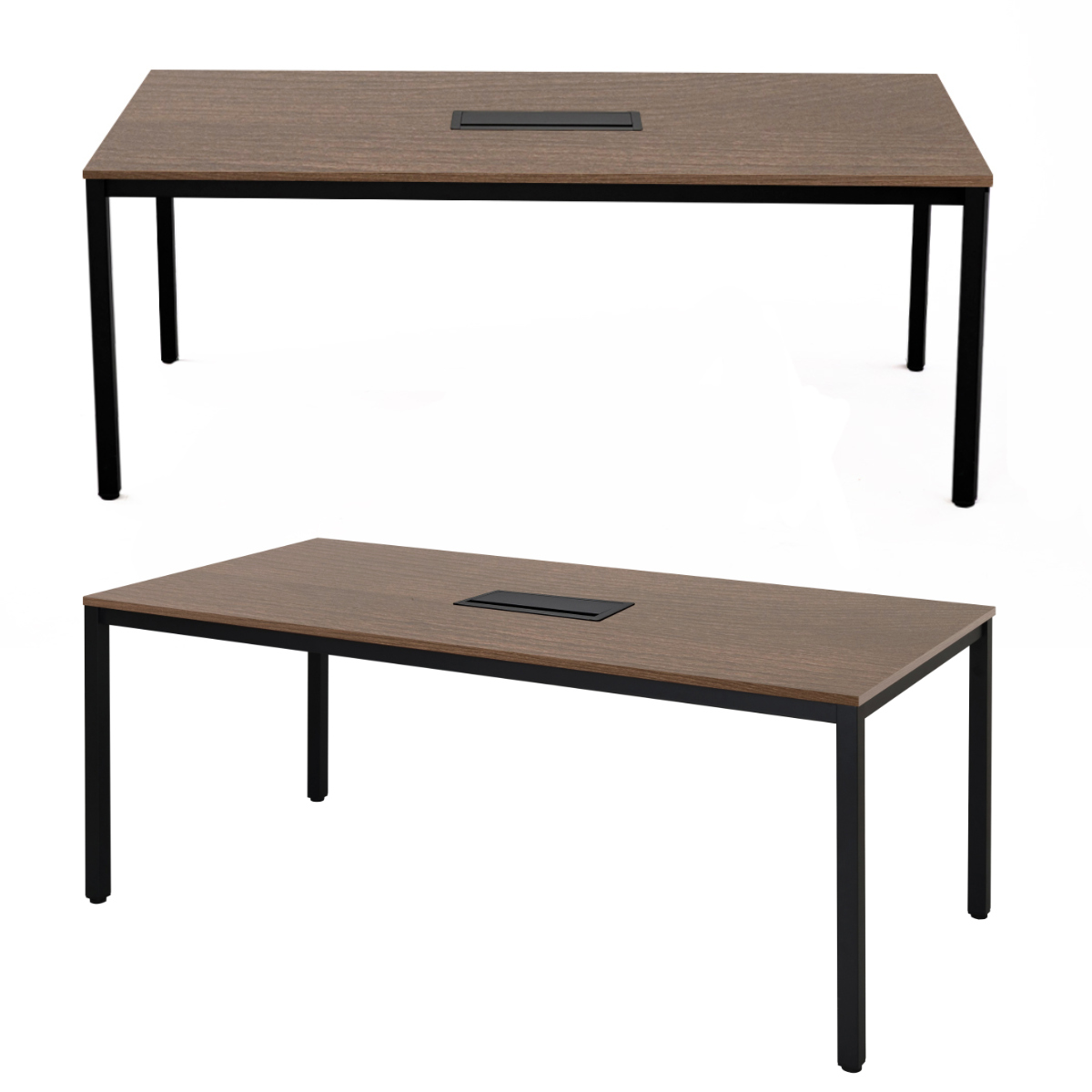 ミーティングテーブル 幅180cm 配線ボックス付き 幅広 ( 法人限定 デスク オフィスデスク 会議テーブル 配線ボックス 会議机 打ち合わせ ミーティング 机 6~8名 ワークスペース 丈夫 オフィス オフィス家具 傷に強い ) 【ホワイト】 ホワイト