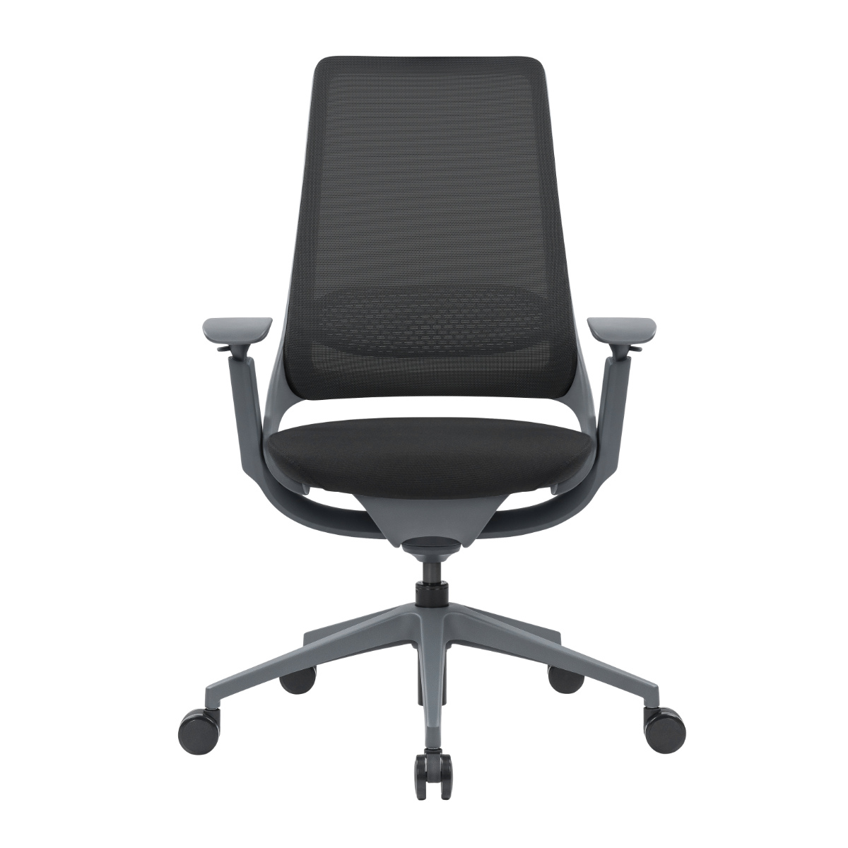 オフィスチェア 座面高 45.5~54cm 肘掛け付き ハグチェア ( 法人限定 ワークチェア パソコンチェア ロッキング機能 高さ調節 可動式アームレスト メッシュ ランバーサポート 学習椅子 勉強椅子 イス 椅子 オフィス キャスター付き ) 【グレー】 グレー