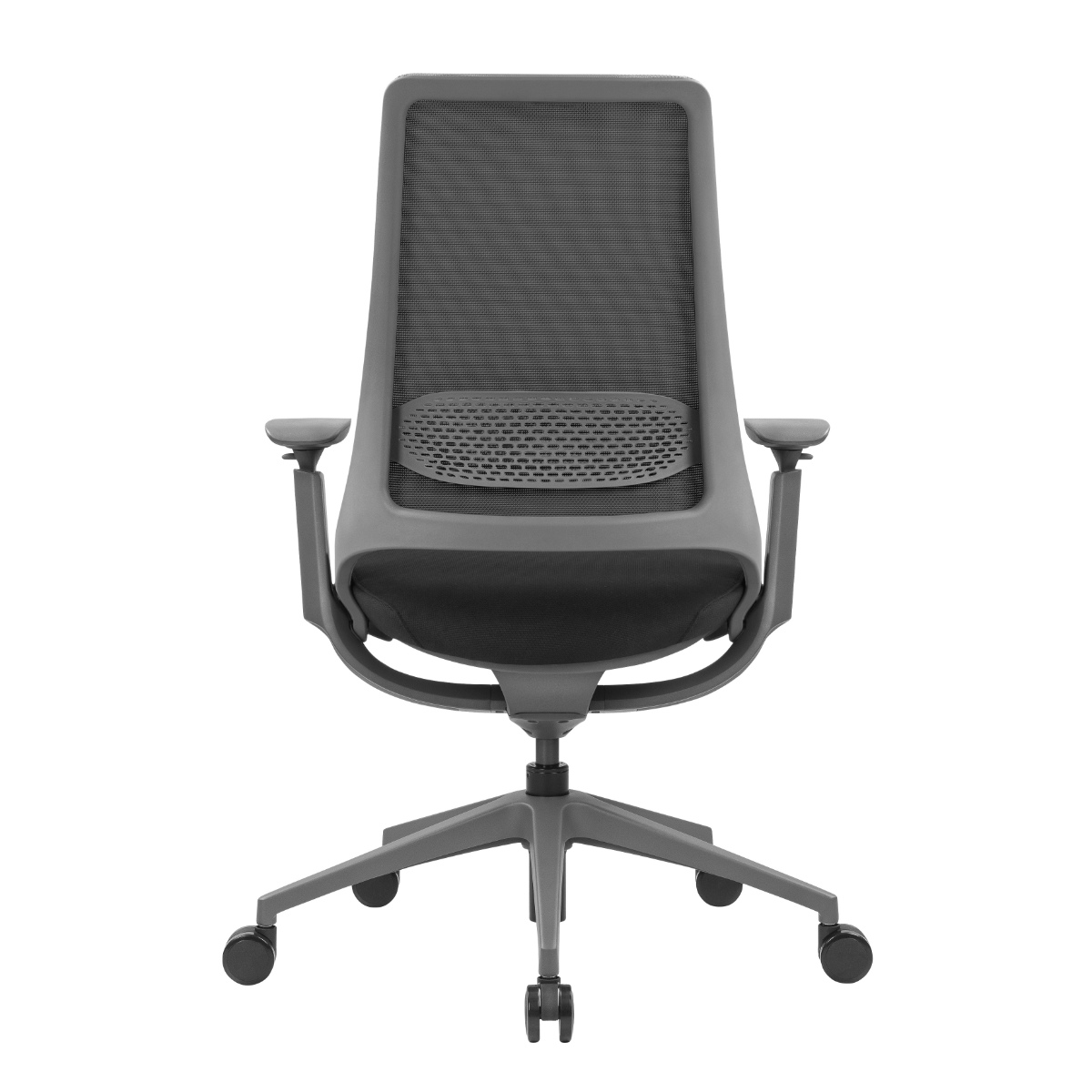 オフィスチェア 座面高 45.5~54cm 肘掛け付き ハグチェア ( 法人限定 ワークチェア パソコンチェア ロッキング機能 高さ調節 可動式アームレスト メッシュ ランバーサポート 学習椅子 勉強椅子 イス 椅子 オフィス キャスター付き ) 【グレー】 グレー