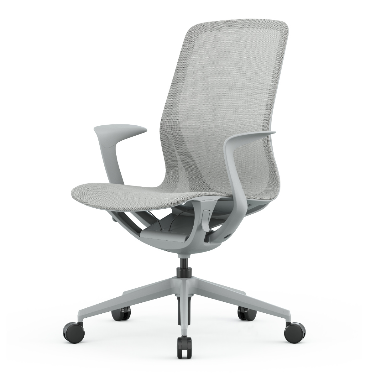 オフィスチェア 座面高44~50.5cm アリア ライト 肘掛け付き リクライニング フルメッシュ ( 法人限定 パソコンチェア ロッキング機能 高さ調節 オフィス ワークチェア アームレスト デスクチェア PCチェア イス 椅子 事務 会社 ) 【ダークグレー】 ダークグレー