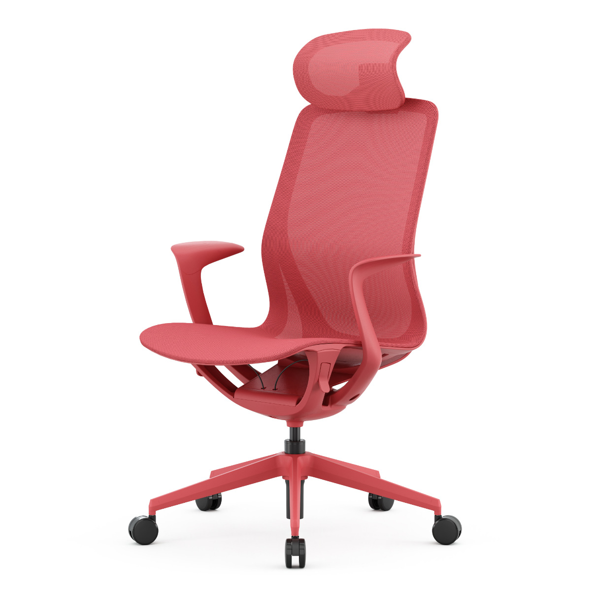 オフィスチェア 座面高44~50.5cm アリア ライト 肘掛け付き ヘッドレスト付き リクライニング フルメッシュ ( 法人限定 パソコンチェア ロッキング機能 ワークチェア 高さ調節 アームレスト デスクチェア PCチェア 会社 オフィス ) 【ダークグレー】 ダークグレー