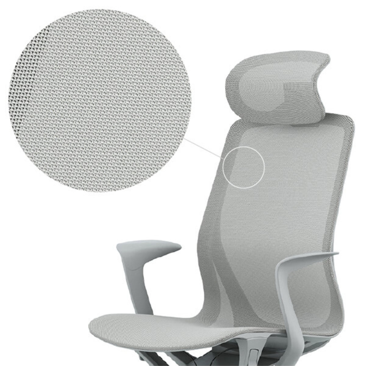 オフィスチェア 座面高44~50.5cm アリア ライト 肘掛け付き ヘッドレスト付き リクライニング フルメッシュ ( 法人限定 パソコンチェア ロッキング機能 ワークチェア 高さ調節 アームレスト デスクチェア PCチェア 会社 オフィス ) 【ダークグレー】 ダークグレー