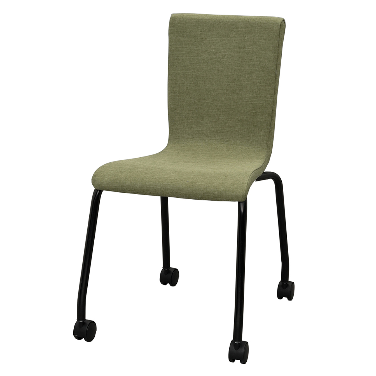 オフィスチェア 座面高45.5cm ファブリック キャスター付き スタッキング ( 法人限定 ミーティングチェア チェア イス 椅子 積み重ね 会議椅子 完成品 会議用 会社 オフィス 休憩スペース 事務椅子 ウレタン スタッキングチェア ) 【ベージュ】 ベージュ