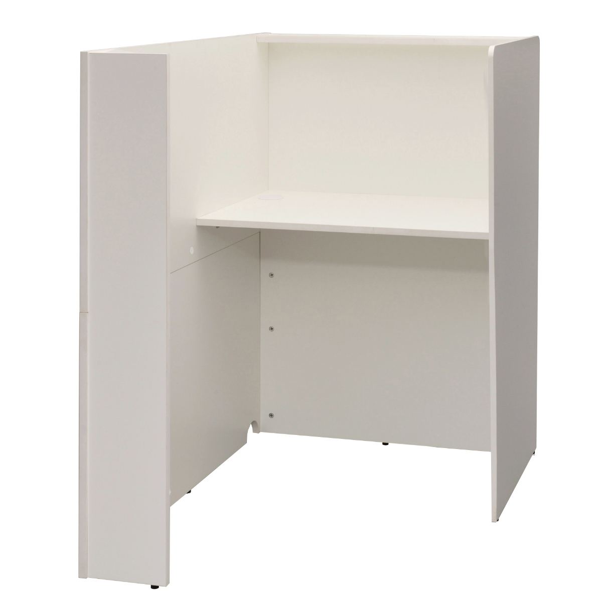 パーソナルブース 幅83.6cm 配線穴付き fuoco ( 法人限定 集中 スペース ブース 机 個別 ワークスペース パーテーション コンパクト 配線用切り欠き セミクローズ パーソナル テレワーク 在宅ワーク オフィスデスク デスク ) 【オーク】 オーク