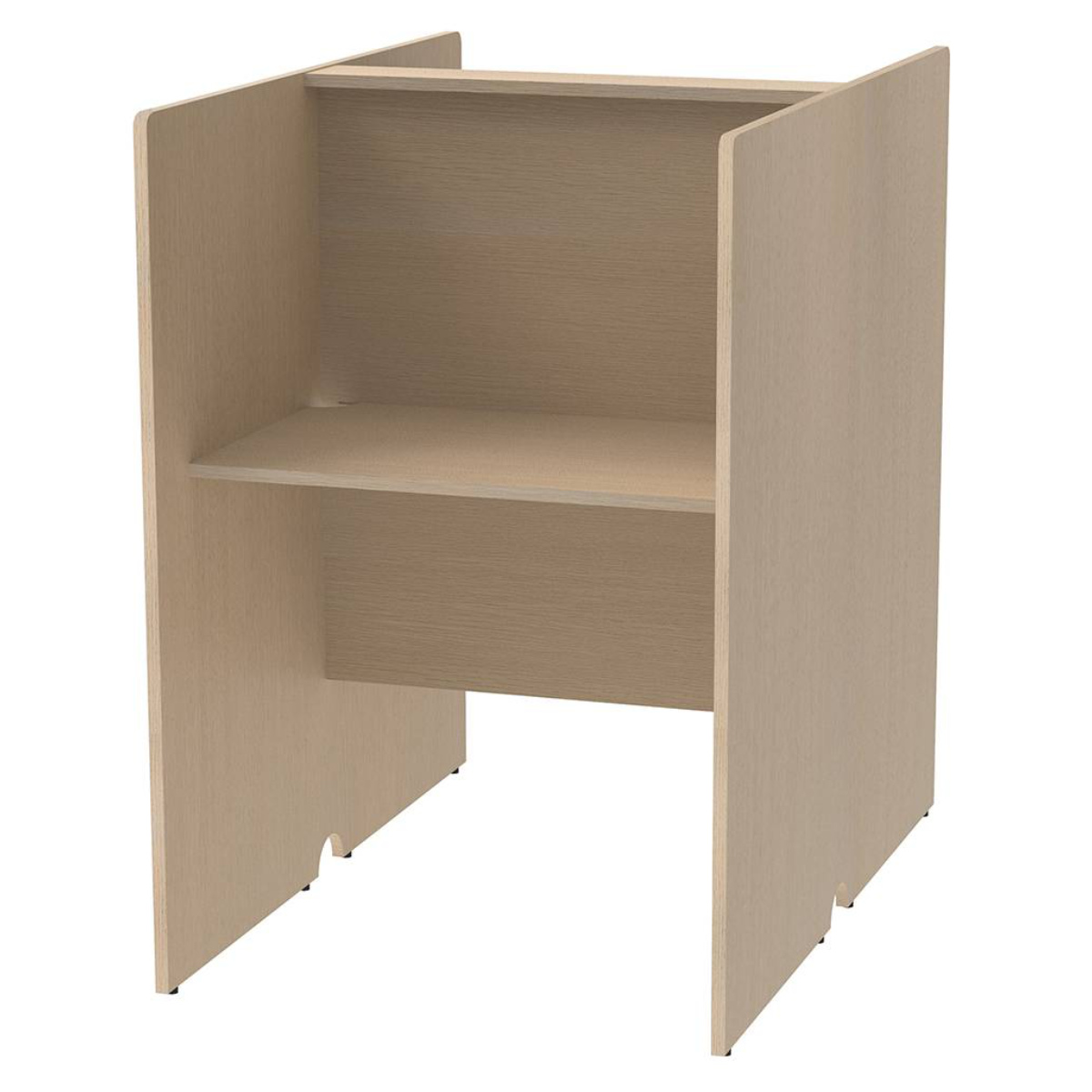 パーソナルブース 幅80cm 対面タイプ PCブース ( 法人限定 デスク 集中 スペース ブース 机 個別 ワークスペース パーテーション コンパクト ブースデスク 配線用切り欠き パーソナル テレワーク オフィスデスク 自習室 個別塾 ) 【ナチュラル】 ナチュラル