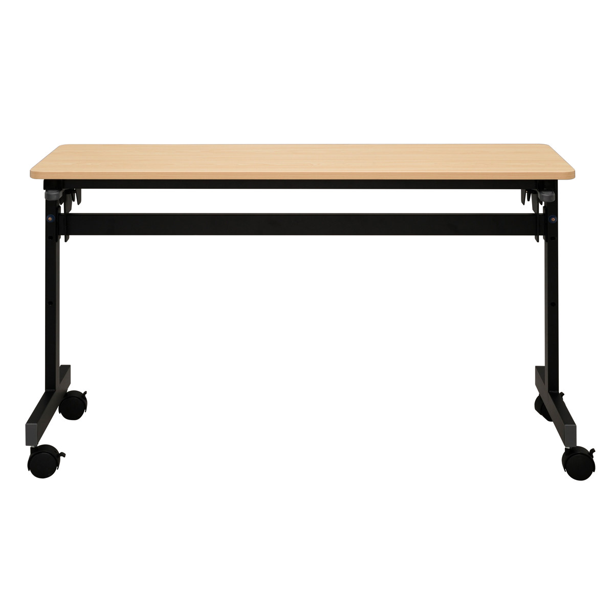 フォールディングテーブル 幅120cm 奥行き40cm キャスター付き 折りたたみ ( 法人限定 テーブル 長机 スタッキング 会議机 ミーティングテーブル シンプル デスク ワークテーブル オフィステーブル 会議室 机 会議テーブル 会社 ) 【ナチュラル】 ナチュラル