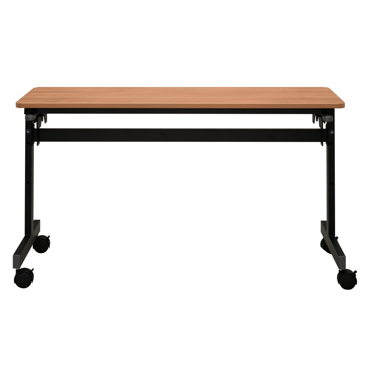 フォールディングテーブル 幅120cm 奥行き40cm キャスター付き 折りたたみ ( 法人限定 テーブル 長机 スタッキング 会議机 ミーティングテーブル シンプル デスク ワークテーブル オフィステーブル 会議室 机 会議テーブル 会社 ) 【ナチュラル】 ナチュラル