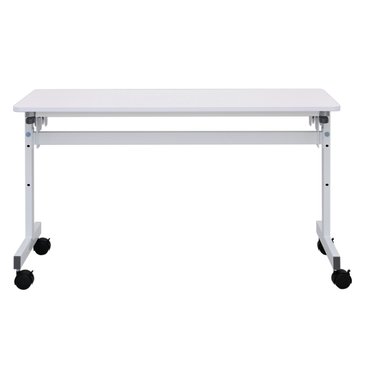 フォールディングテーブル 幅120cm 奥行き45cm キャスター付き 折りたたみ ( 法人限定 テーブル 長机 スタッキング 会議机 ミーティングテーブル シンプル デスク ワークテーブル オフィステーブル 会議室 机 会議テーブル 会社 ) 【ホワイト】 ホワイト