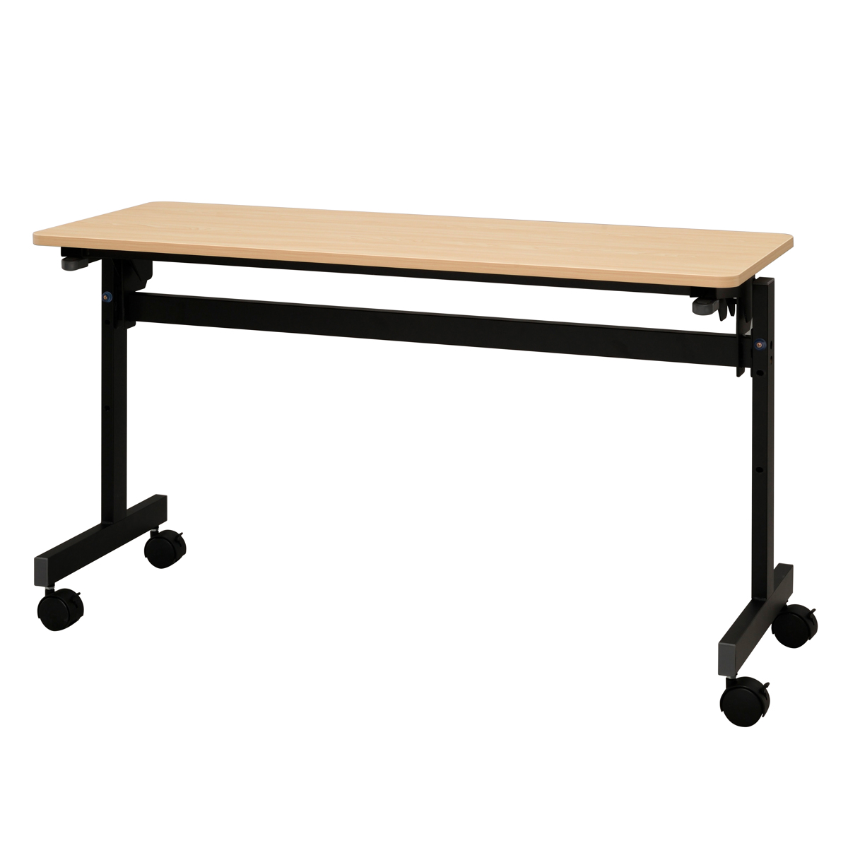 フォールディングテーブル 幅120cm 奥行き45cm キャスター付き 折りたたみ ( 法人限定 テーブル 長机 スタッキング 会議机 ミーティングテーブル シンプル デスク ワークテーブル オフィステーブル 会議室 机 会議テーブル 会社 ) 【ホワイト】 ホワイト