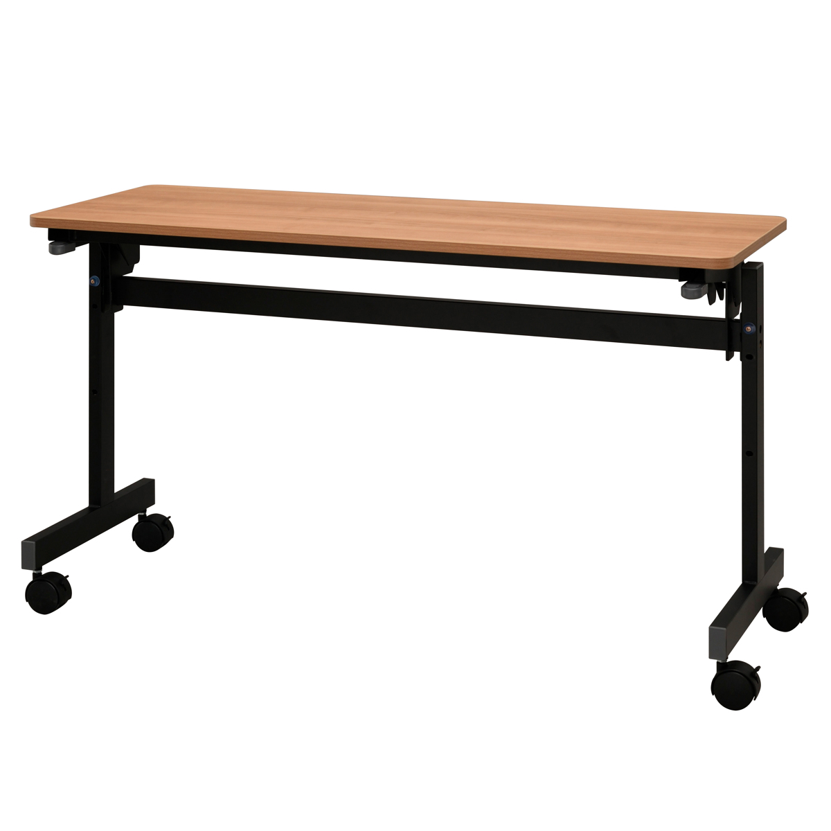 フォールディングテーブル 幅120cm 奥行き45cm キャスター付き 折りたたみ ( 法人限定 テーブル 長机 スタッキング 会議机 ミーティングテーブル シンプル デスク ワークテーブル オフィステーブル 会議室 机 会議テーブル 会社 ) 【ホワイト】 ホワイト