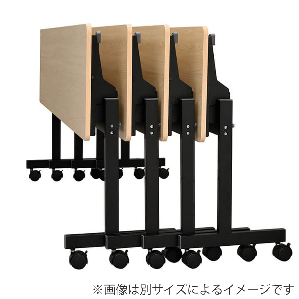 フォールディングテーブル 幅120cm 奥行き45cm キャスター付き 折りたたみ ( 法人限定 テーブル 長机 スタッキング 会議机 ミーティングテーブル シンプル デスク ワークテーブル オフィステーブル 会議室 机 会議テーブル 会社 ) 【ホワイト】 ホワイト