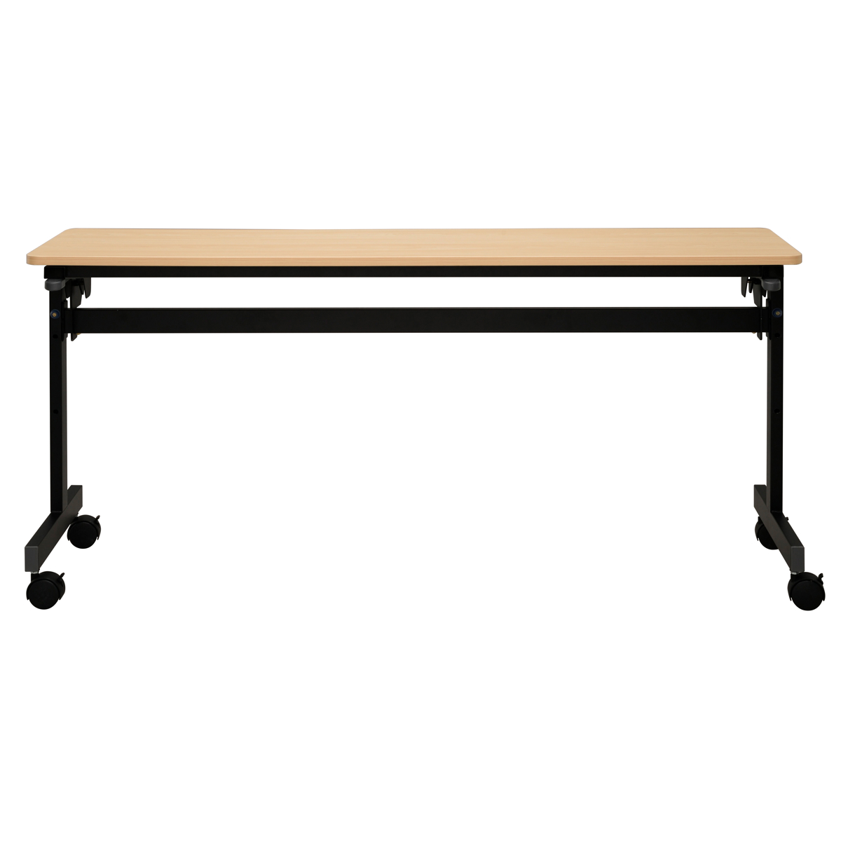 フォールディングテーブル 幅150cm 奥行き40cm キャスター付き 折りたたみ ( 法人限定 テーブル 長机 スタッキング 会議机 ミーティングテーブル シンプル デスク ワークテーブル オフィステーブル 会議室 机 会議テーブル 会社 ) 【ナチュラル】 ナチュラル