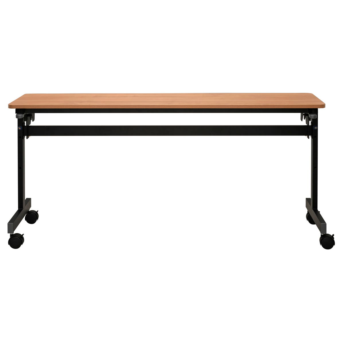 フォールディングテーブル 幅150cm 奥行き40cm キャスター付き 折りたたみ ( 法人限定 テーブル 長机 スタッキング 会議机 ミーティングテーブル シンプル デスク ワークテーブル オフィステーブル 会議室 机 会議テーブル 会社 ) 【ナチュラル】 ナチュラル