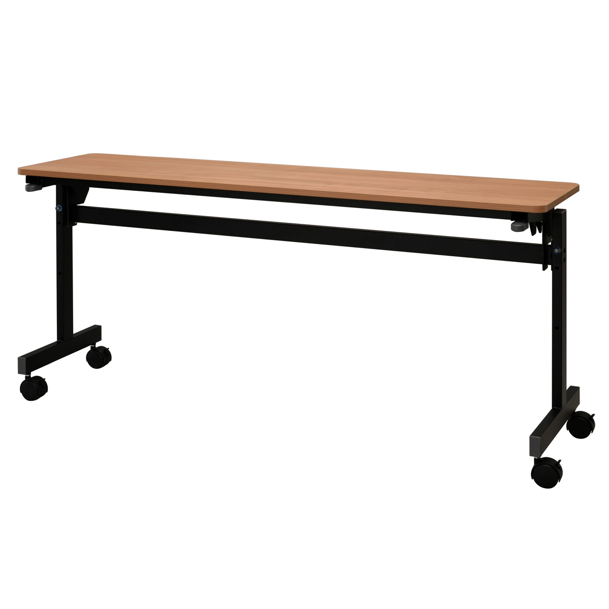 フォールディングテーブル 幅150cm 奥行き40cm キャスター付き 折りたたみ ( 法人限定 テーブル 長机 スタッキング 会議机 ミーティングテーブル シンプル デスク ワークテーブル オフィステーブル 会議室 机 会議テーブル 会社 ) 【ナチュラル】 ナチュラル