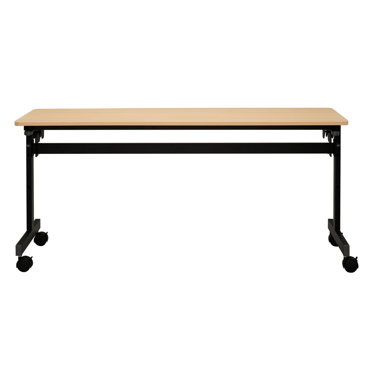フォールディングテーブル 幅150cm 奥行き45cm キャスター付き 折りたたみ ( 法人限定 テーブル 長机 スタッキング 会議机 ミーティングテーブル シンプル デスク ワークテーブル オフィステーブル 会議室 机 会議テーブル 会社 ) 【ナチュラル】 ナチュラル