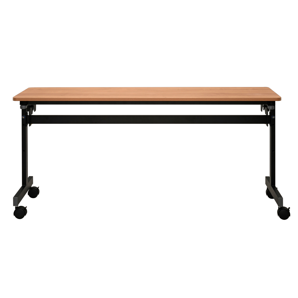 フォールディングテーブル 幅150cm 奥行き45cm キャスター付き 折りたたみ ( 法人限定 テーブル 長机 スタッキング 会議机 ミーティングテーブル シンプル デスク ワークテーブル オフィステーブル 会議室 机 会議テーブル 会社 ) 【ナチュラル】 ナチュラル