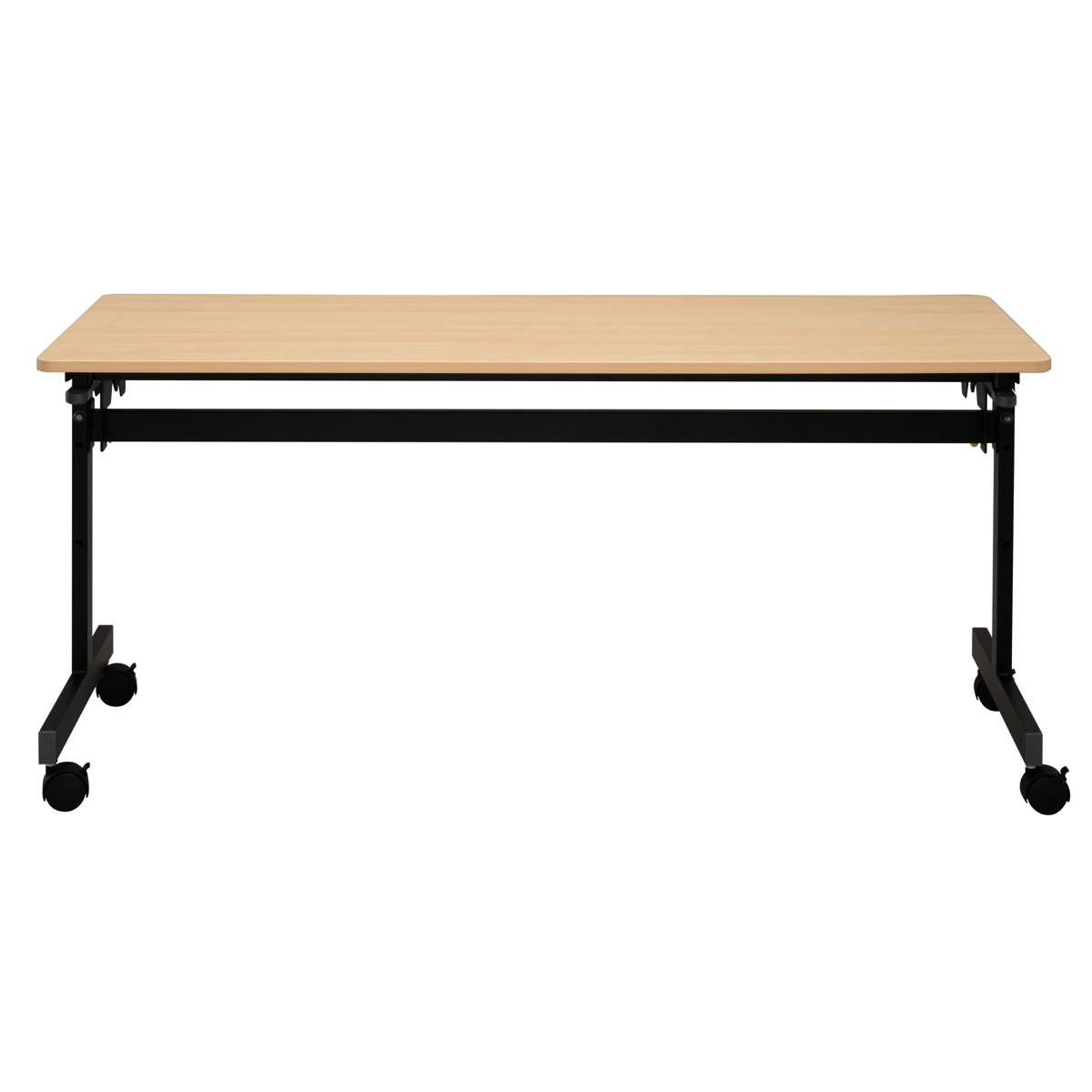 フォールディングテーブル 幅150cm 奥行き60cm キャスター付き 折りたたみ ( 法人限定 テーブル 長机 スタッキング 会議机 ミーティングテーブル シンプル デスク ワークテーブル オフィステーブル 会議室 机 会議テーブル 会社 ) 【ナチュラル】 ナチュラル