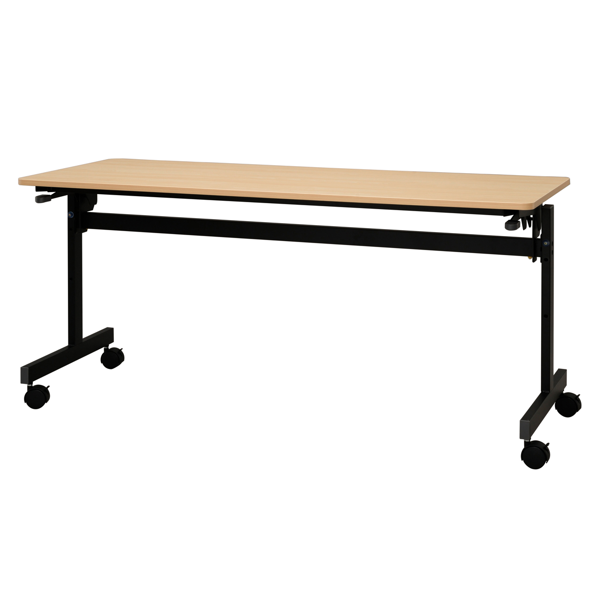 フォールディングテーブル 幅150cm 奥行き60cm キャスター付き 折りたたみ ( 法人限定 テーブル 長机 スタッキング 会議机 ミーティングテーブル シンプル デスク ワークテーブル オフィステーブル 会議室 机 会議テーブル 会社 ) 【ナチュラル】 ナチュラル