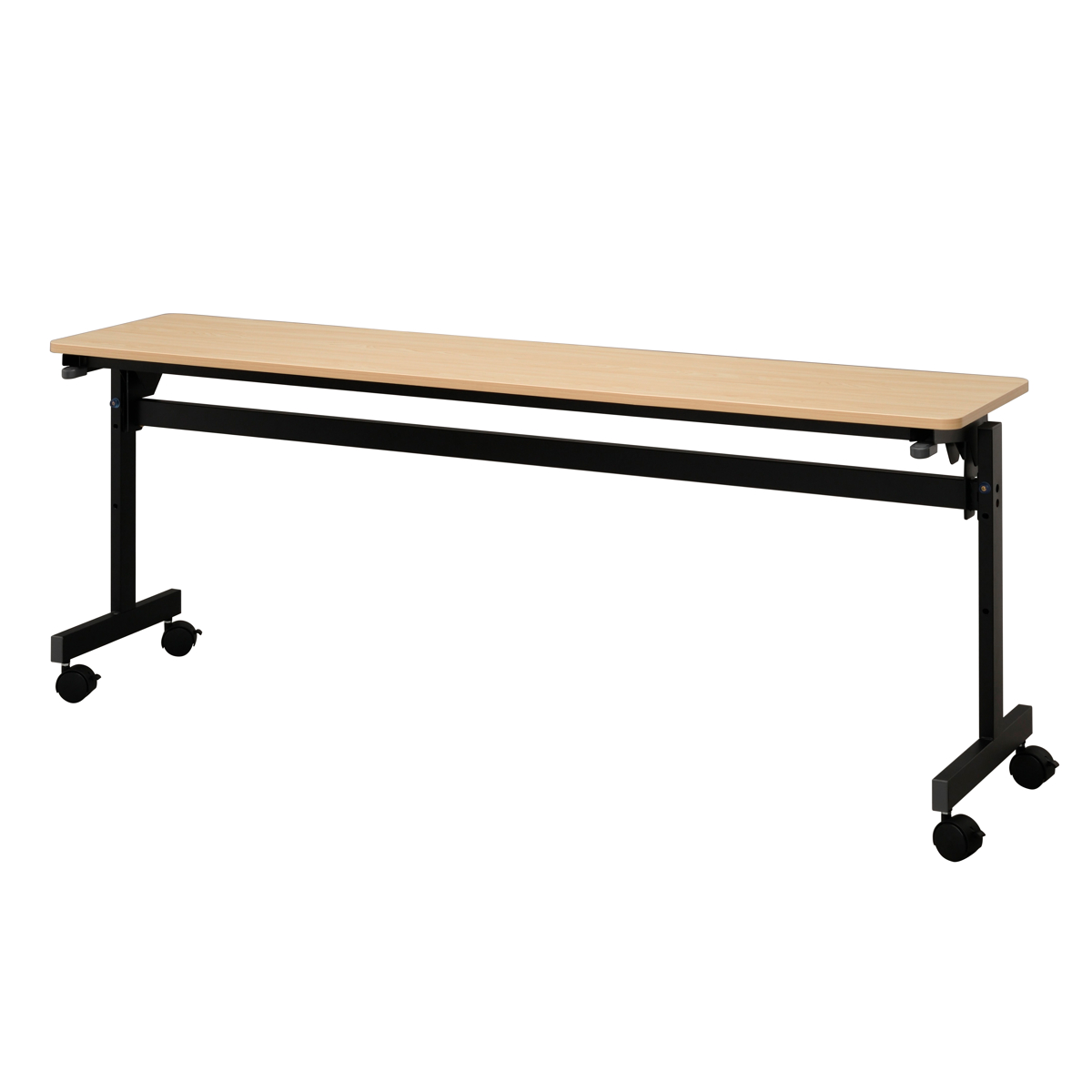 フォールディングテーブル 幅180cm 奥行き40cm キャスター付き 折りたたみ ( 法人限定 テーブル 長机 スタッキング 会議机 ミーティングテーブル シンプル デスク ワークテーブル オフィステーブル 会議室 机 会議テーブル 会社 ) 【ウォールナット】 ウォールナット