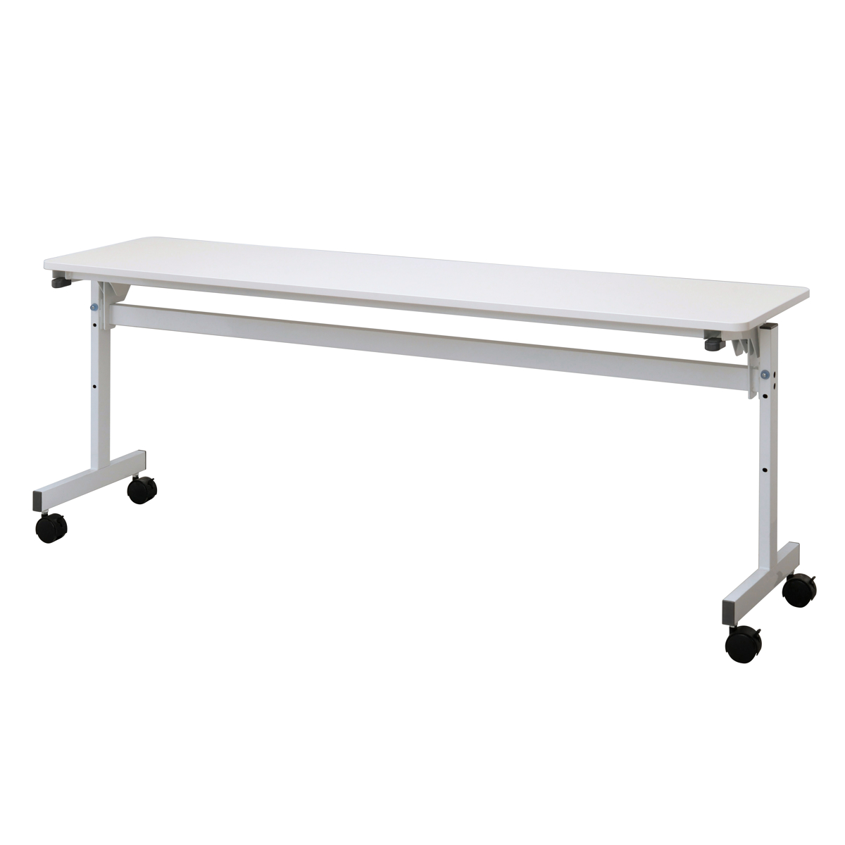 フォールディングテーブル 幅180cm 奥行き45cm キャスター付き 折りたたみ ( 法人限定 テーブル 長机 スタッキング 会議机 ミーティングテーブル シンプル デスク ワークテーブル オフィステーブル 会議室 机 会議テーブル 会社 ) 【ウォールナット】 ウォールナット