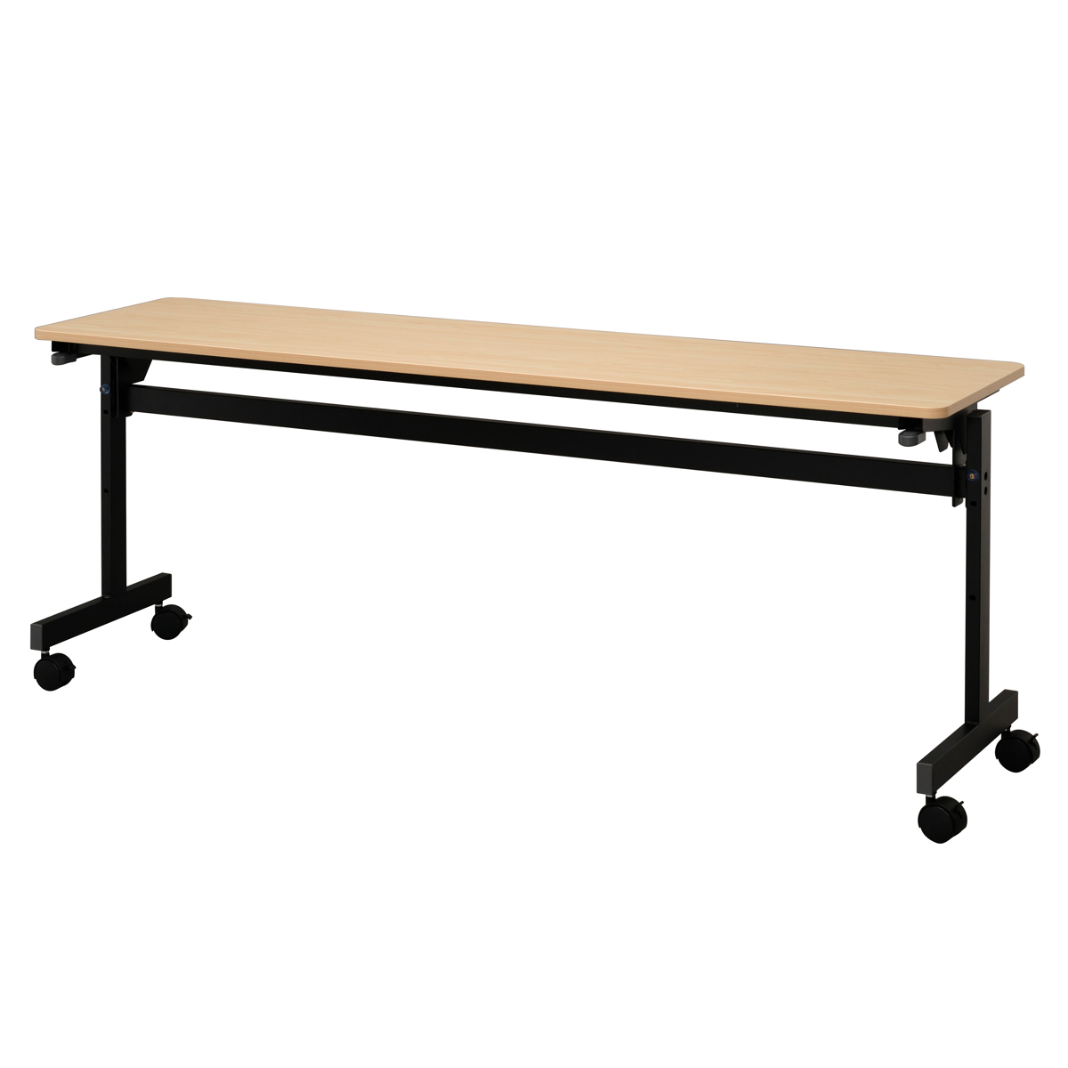 フォールディングテーブル 幅180cm 奥行き45cm キャスター付き 折りたたみ ( 法人限定 テーブル 長机 スタッキング 会議机 ミーティングテーブル シンプル デスク ワークテーブル オフィステーブル 会議室 机 会議テーブル 会社 ) 【ウォールナット】 ウォールナット