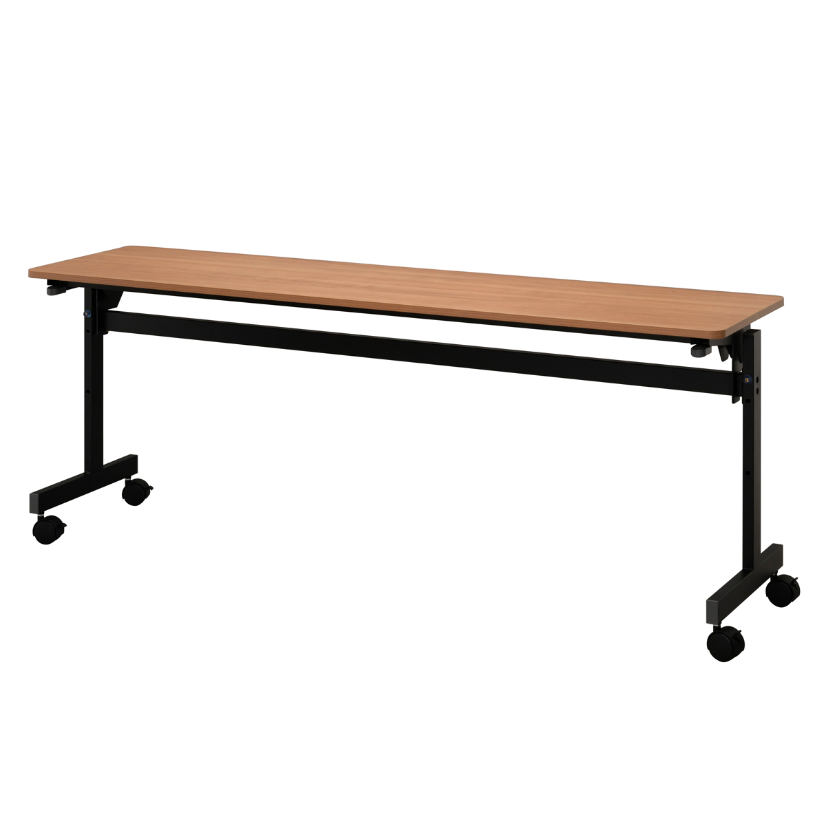 フォールディングテーブル 幅180cm 奥行き45cm キャスター付き 折りたたみ ( 法人限定 テーブル 長机 スタッキング 会議机 ミーティングテーブル シンプル デスク ワークテーブル オフィステーブル 会議室 机 会議テーブル 会社 ) 【ウォールナット】 ウォールナット