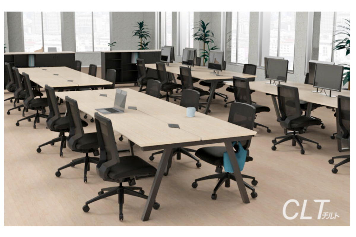 オフィステーブル 幅120cm 増連 チルト フリーアドレス用テーブル専用 ( 法人限定 増設用 フリーアドレス デスク テーブル オフィスデスク フリースタイル 会議用 ミーティングテーブル フリー 配線蓋 フック付き 会議テーブル ) 【ウォールナット×ブラック】 ウォールナット×ブラック