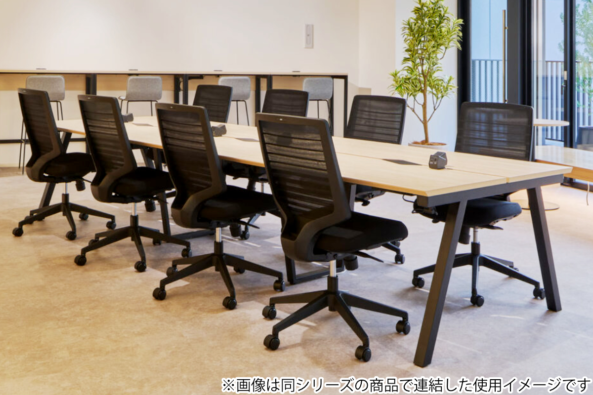 オフィステーブル 幅120cm 増連 チルト フリーアドレス用テーブル専用 ( 法人限定 増設用 フリーアドレス デスク テーブル オフィスデスク フリースタイル 会議用 ミーティングテーブル フリー 配線蓋 フック付き 会議テーブル ) 【ウォールナット×ブラック】 ウォールナット×ブラック