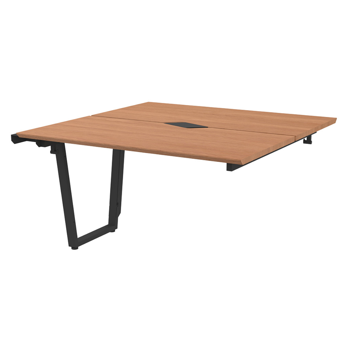 オフィステーブル 幅120cm 増連 チルト フリーアドレス用テーブル専用 ( 法人限定 増設用 フリーアドレス デスク テーブル オフィスデスク フリースタイル 会議用 ミーティングテーブル フリー 配線蓋 フック付き 会議テーブル ) 【ウォールナット×ブラック】 ウォールナット×ブラック