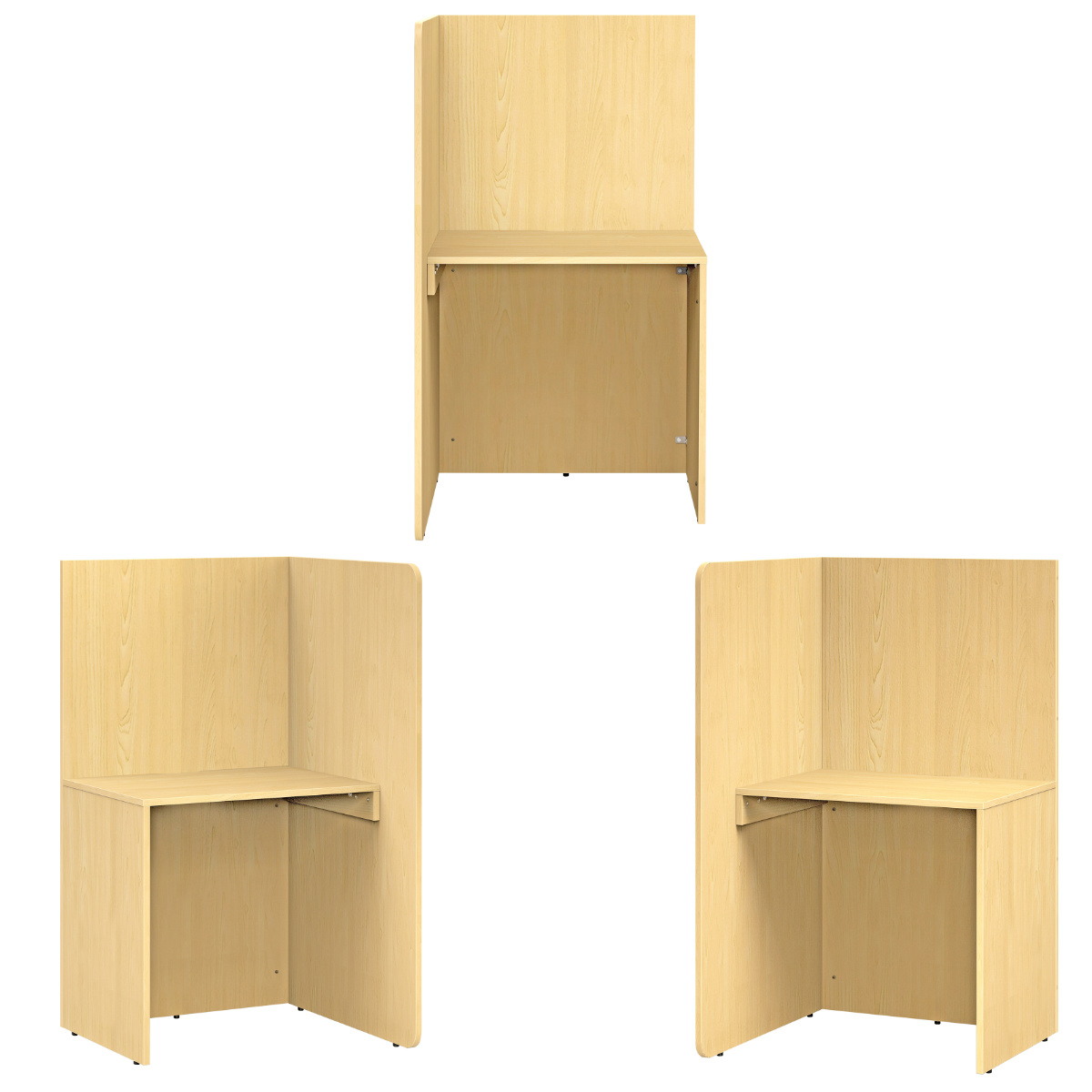 パーソナルブース L型 幅71.8cm PCデスク ( 法人限定 集中 スペース ブース 机 デスク 個別 ワークスペース パーテーション コンパクト 配線用切り欠き パーソナル テレワーク 在宅ワーク オフィスデスク 塾 )