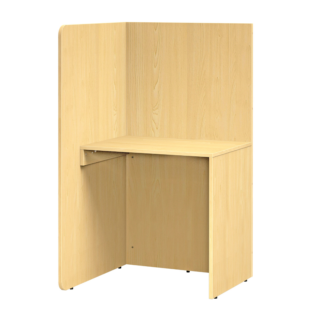 パーソナルブース L型 幅71.8cm PCデスク ( 法人限定 集中 スペース ブース 机 デスク 個別 ワークスペース パーテーション コンパクト 配線用切り欠き パーソナル テレワーク 在宅ワーク オフィスデスク 塾 )