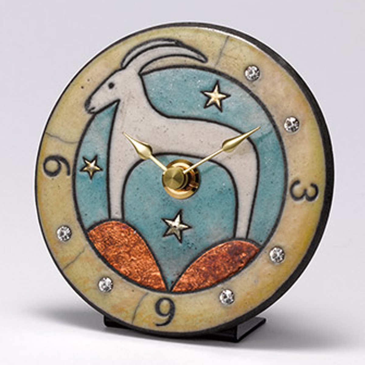 時計 置き掛け兼用 山羊座 アントニオ・ザッカレラ アナログ Z935 ( 壁掛け時計 掛時計 掛け時計 壁掛け かけ時計 置き時計 置時計 とけい クロック 雑貨 掛け置き両用 インテリア 小さめ 星座 おしゃれ やぎ座 )