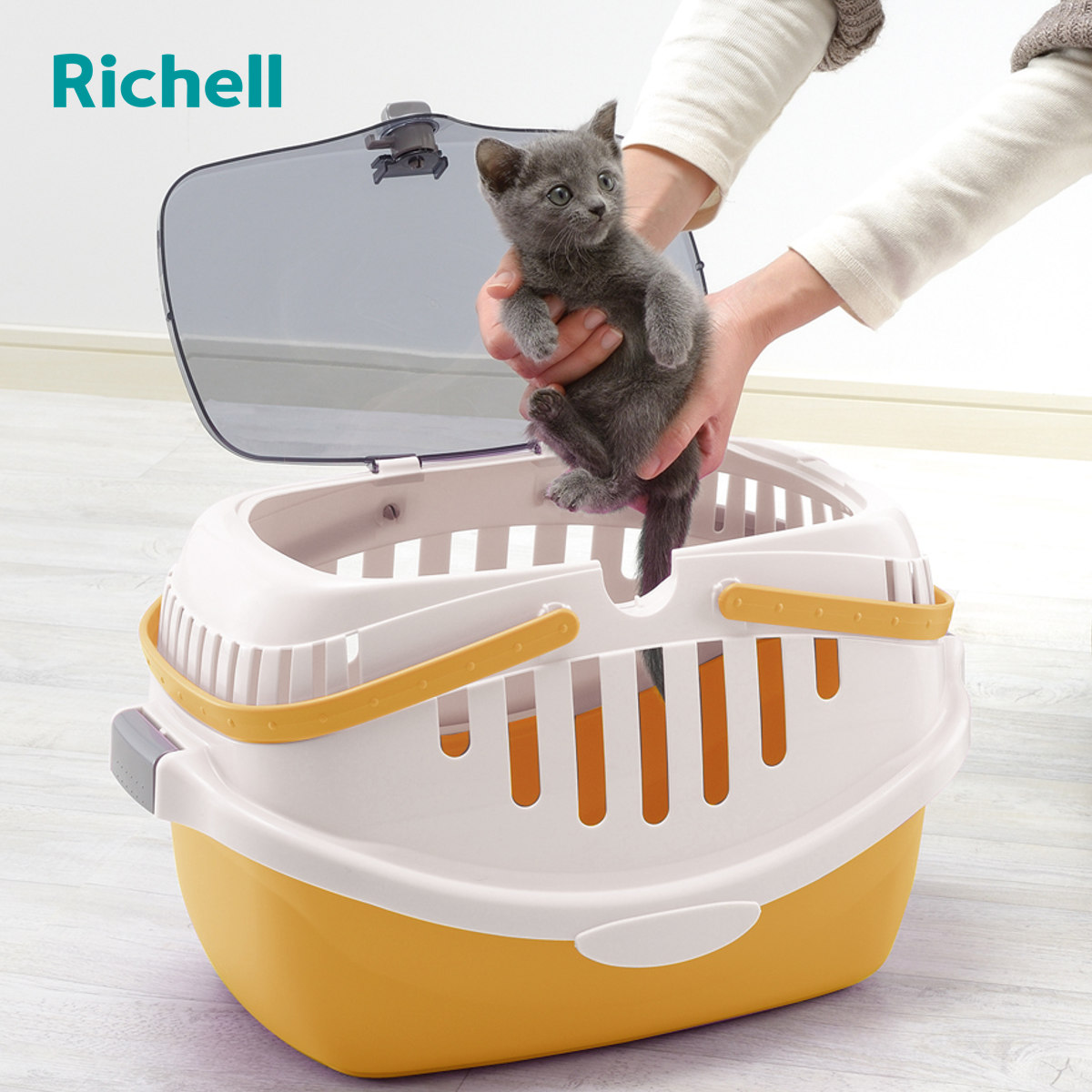 ペットキャリー ピコ キャットキャリー （ 猫 ペット用キャリー キャリー 猫用 ペット用 リッチェル お出かけ 旅行 ドライブ 防災 災害 ペット用品 小型猫 ）