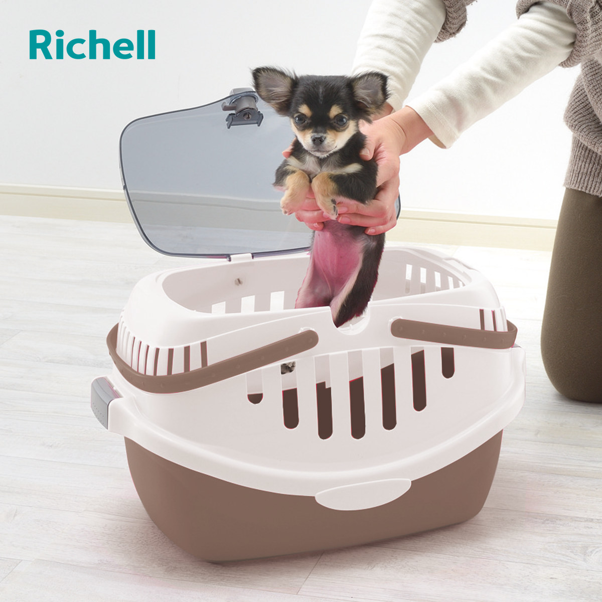 ペットキャリー ピコ ドッグキャリー （ 犬 ペット用キャリー キャリー 犬用 ペット用 リッチェル お出かけ 旅行 ドライブ 防災 災害 ペット用品 小型犬 超小型犬 ）