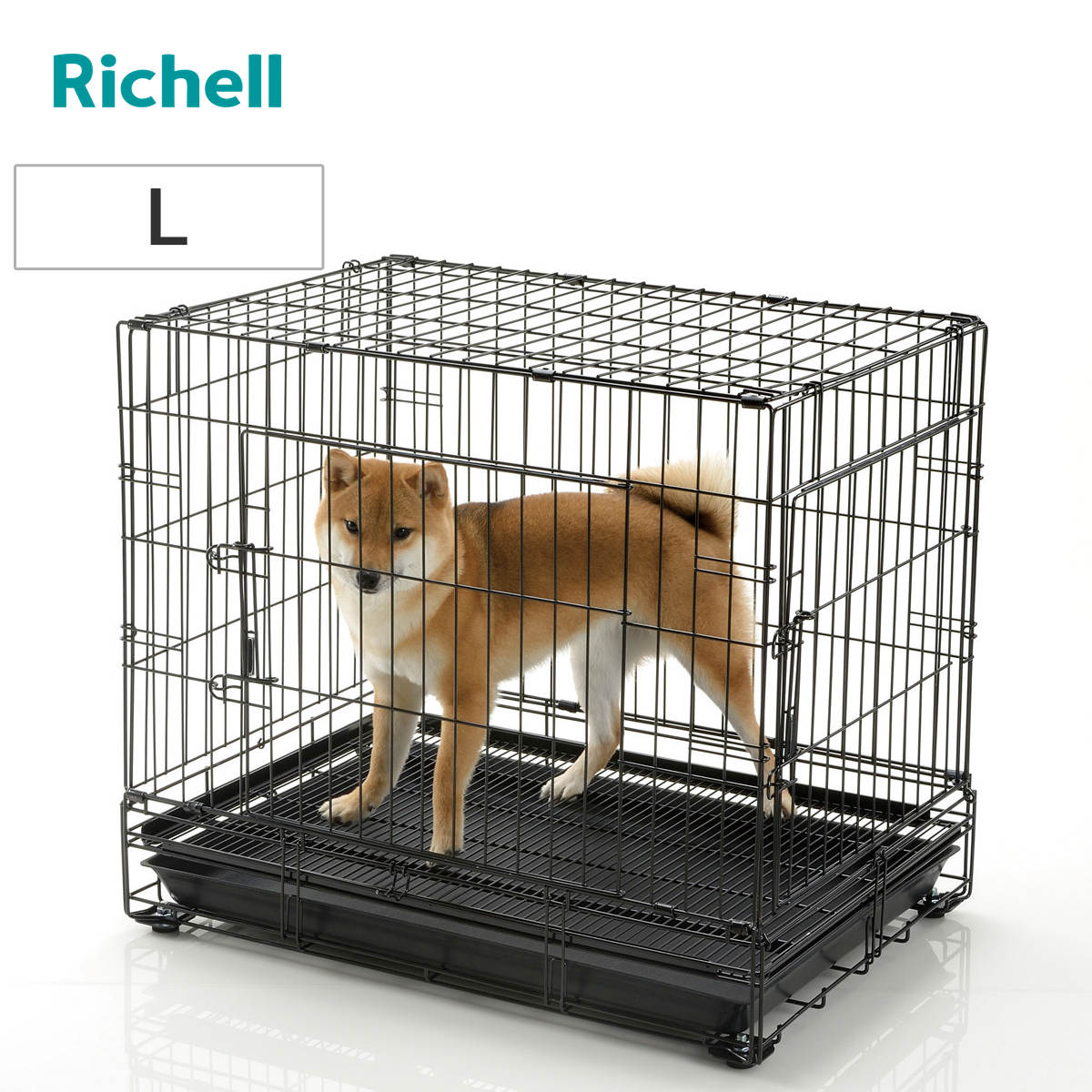 ペットケージ プロフェッショナルペットケージ L （ ケージ ドッグサークル ペット用 リッチェル 犬用ケージ 室内用 ペット用品 幅77cm 折り畳み 超小型犬 小型犬 中型犬 ）