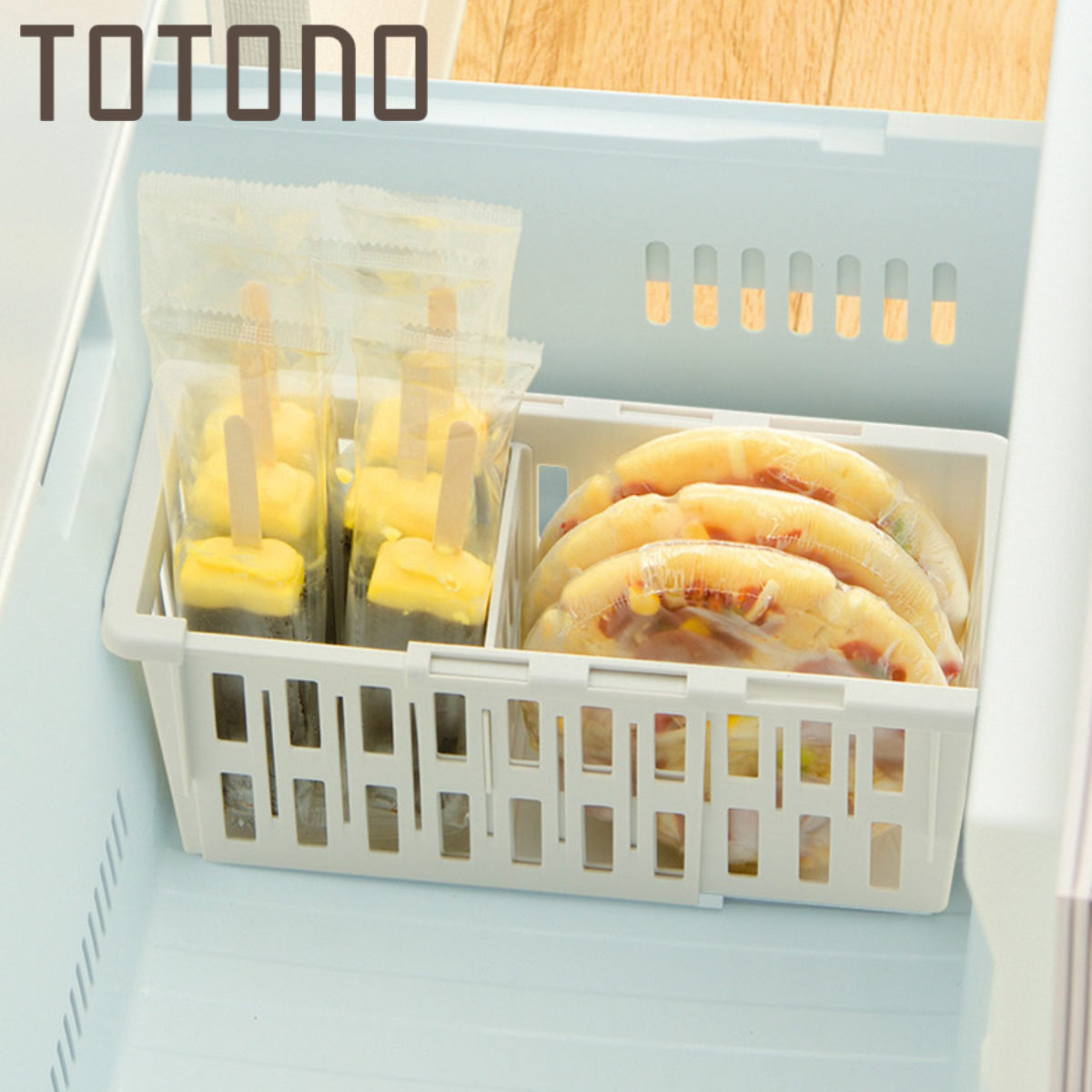 冷蔵庫収納 トトノ 野菜・冷凍庫 伸縮ストッカー深型 スリム （ 伸縮 冷凍庫収納 冷蔵庫 冷凍庫 冷凍庫スタンド 冷蔵庫スタンド 野菜室