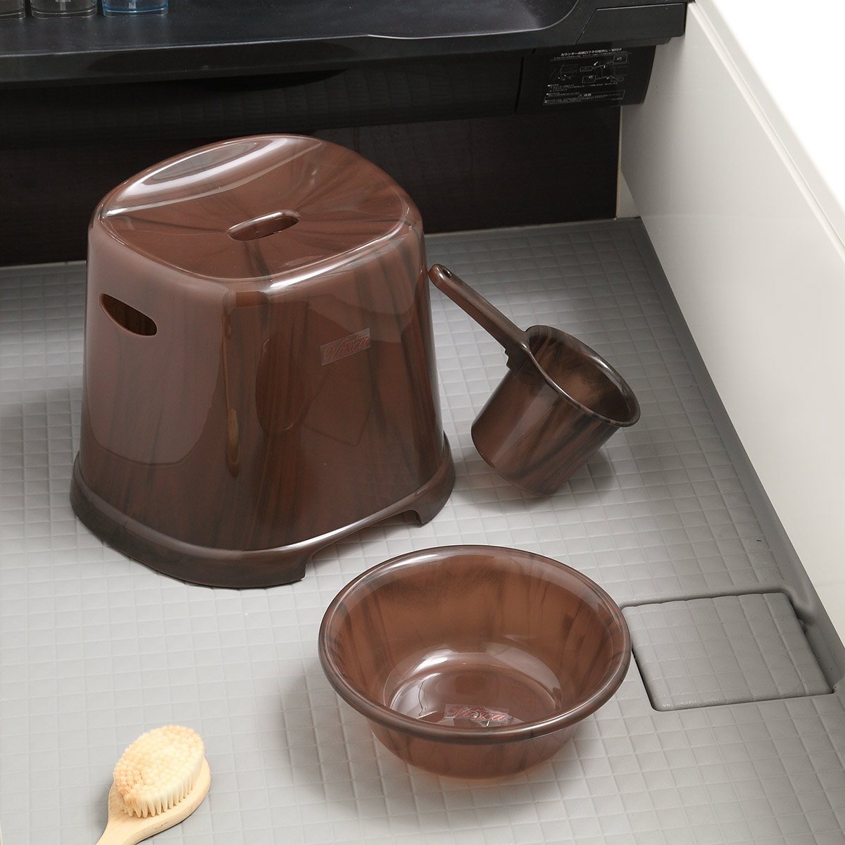 湯桶 バスカ 日本製 ( 湯おけ 洗面器 大理石 風呂おけ マーブル おけ 手おけ 手桶 ウォッシュボール ハンドペイル バスボウル せんめんき バス用品 バスグッズ ) 【ホワイト】 ホワイト