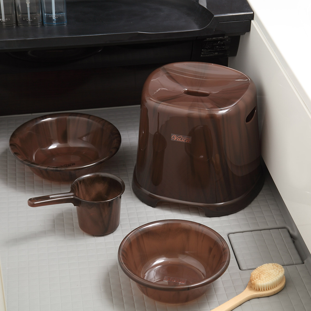 風呂イス バスカ 31cm 日本製 ( 風呂椅子 風呂いす バスチェア 大理石 お風呂 椅子 イス 風呂 腰かけ バスチェアー H31 滑り止め 幅広 日本製 バス用品 バスグッズ 高さ31cm ) 【ピンク】 ピンク