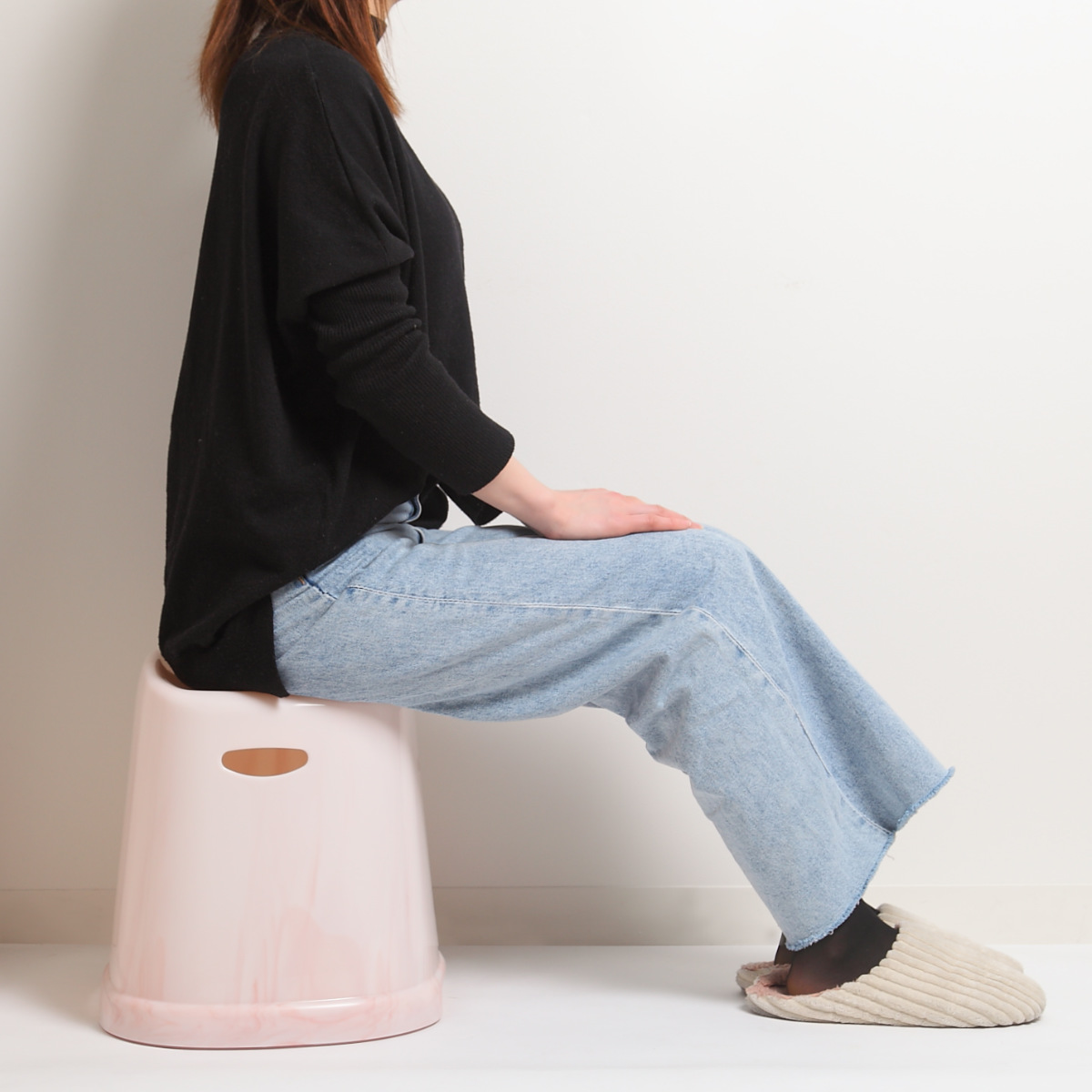 風呂イス バスカ 31cm 日本製 ( 風呂椅子 風呂いす バスチェア 大理石 お風呂 椅子 イス 風呂 腰かけ バスチェアー H31 滑り止め 幅広 日本製 バス用品 バスグッズ 高さ31cm ) 【ピンク】 ピンク