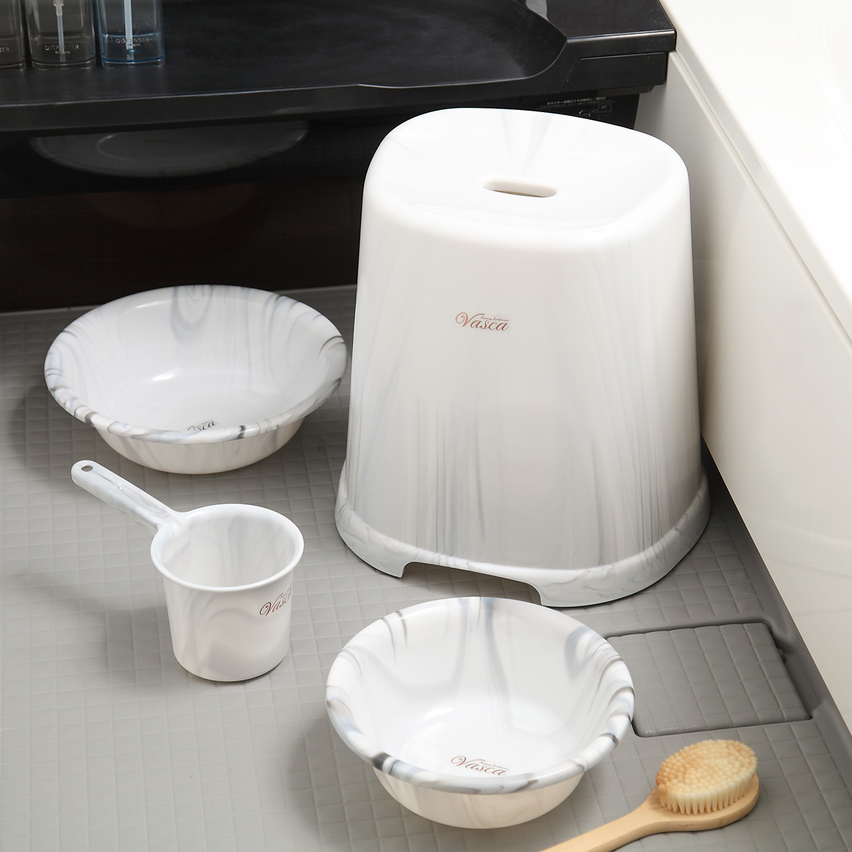 風呂イス バスカ 40cm 日本製 ( 風呂椅子 風呂いす バスチェア 大理石 お風呂 椅子 イス 風呂 腰かけ バスチェアー H40 滑り止め 幅広 日本製 バス用品 バスグッズ 高さ40cm ) 【ピンク】 ピンク