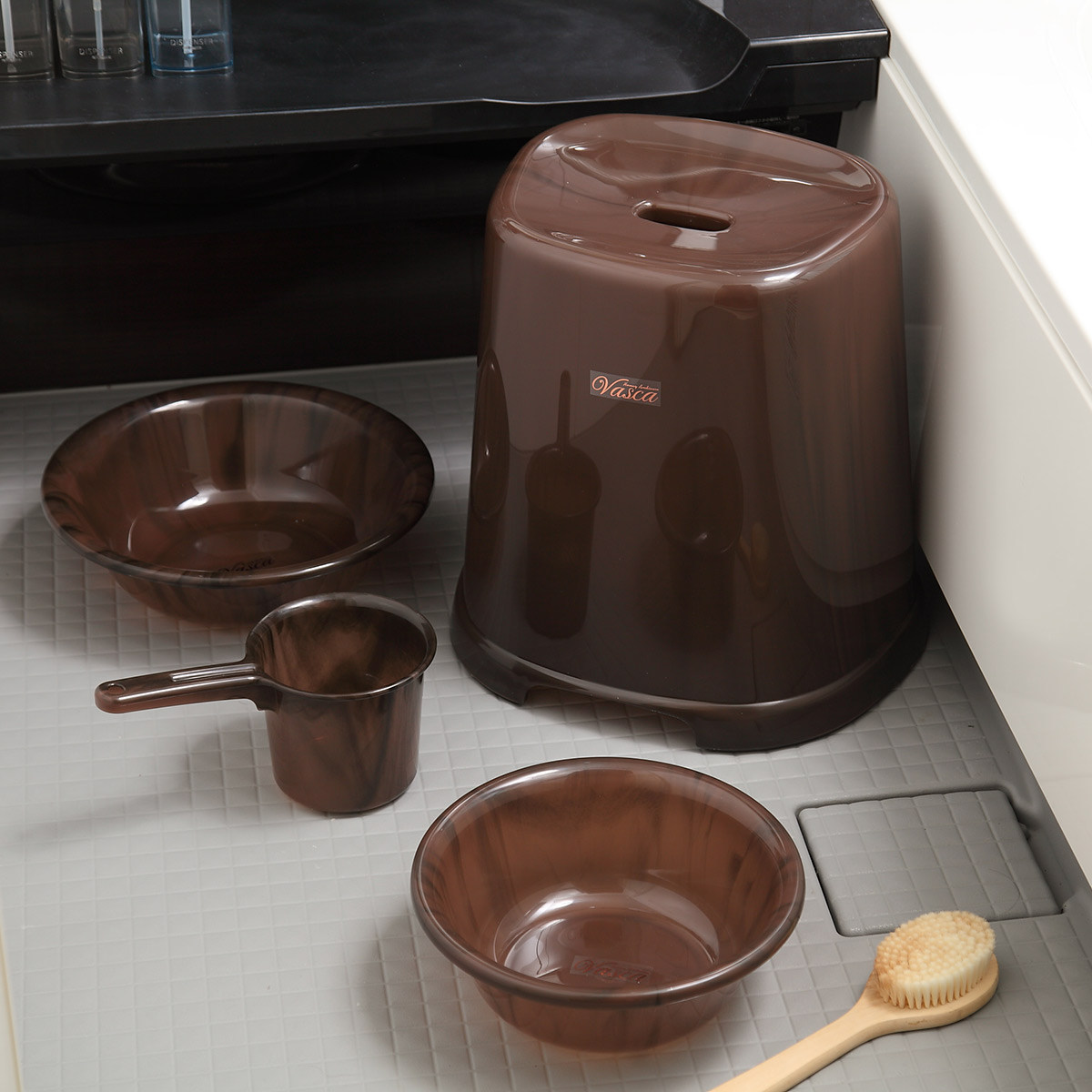 風呂イス バスカ 40cm 日本製 ( 風呂椅子 風呂いす バスチェア 大理石 お風呂 椅子 イス 風呂 腰かけ バスチェアー H40 滑り止め 幅広 日本製 バス用品 バスグッズ 高さ40cm ) 【ピンク】 ピンク