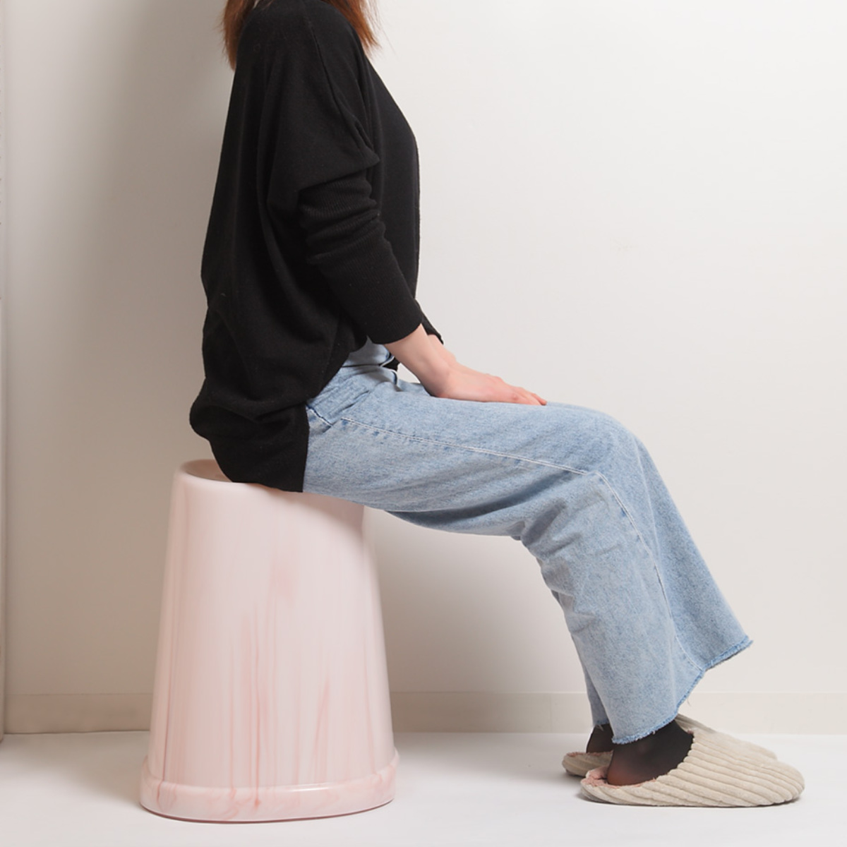 風呂イス バスカ 40cm 日本製 ( 風呂椅子 風呂いす バスチェア 大理石 お風呂 椅子 イス 風呂 腰かけ バスチェアー H40 滑り止め 幅広 日本製 バス用品 バスグッズ 高さ40cm ) 【ピンク】 ピンク