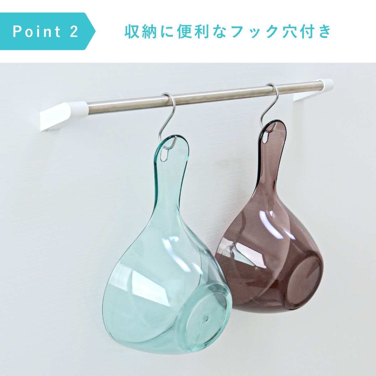 手桶 karali カラリ ( 風呂おけ 湯桶 クリア 洗面器 風呂桶 手おけ 透明 くすみカラー ハンディボール 速乾 通気性 かびにくい 壁掛け フック 軽い 丈夫 収納 ) 【アクアブルー】 アクアブルー