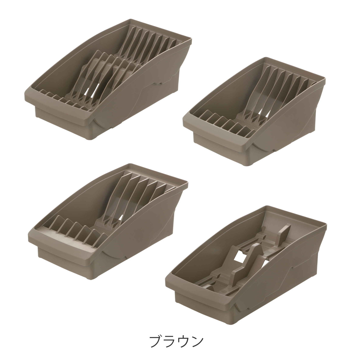 ディッシュラック 4点セット トトノ 棚置き用 ディッシュスタンド お椀スタンド ( totono お皿 収納 日本製 食器収納 食器立て 食器ラック 茶碗 食器 皿立て プレート お椀 立て 置き 整理 食器棚 食器棚収納 プラスチック セット ) 【ホワイト】 ホワイト