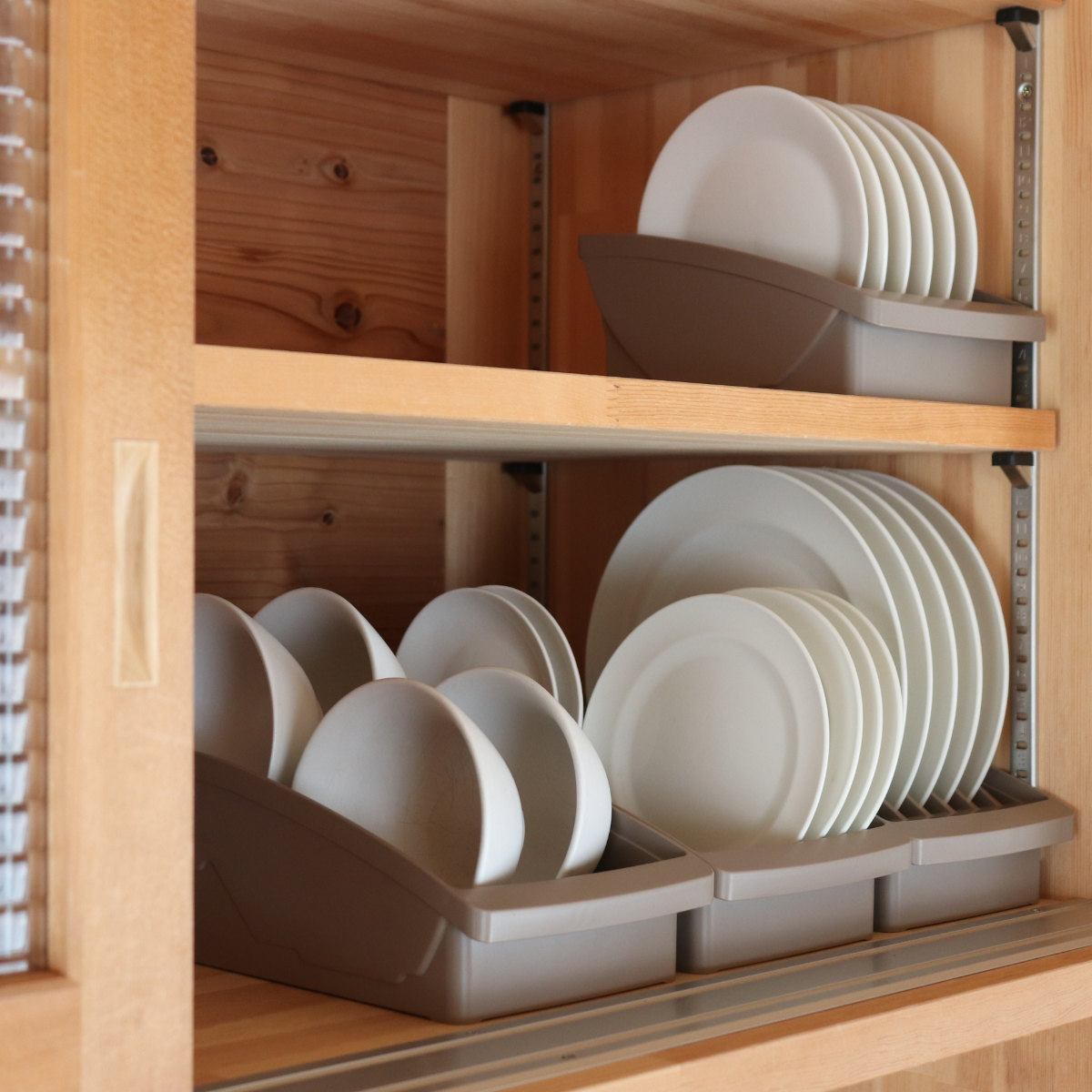 キッチン 収納 トトノ 棚置き用 ディッシュスタンド R ミニ ( totono 日本製 プラスチック ディッシュラック 食器収納 食器立て 食器ラック 皿立て 食器 プレート 立て 置き 整理 組み合わせ 食器棚 食器棚収納 キッチン収納 ) 【ホワイト】 ホワイト