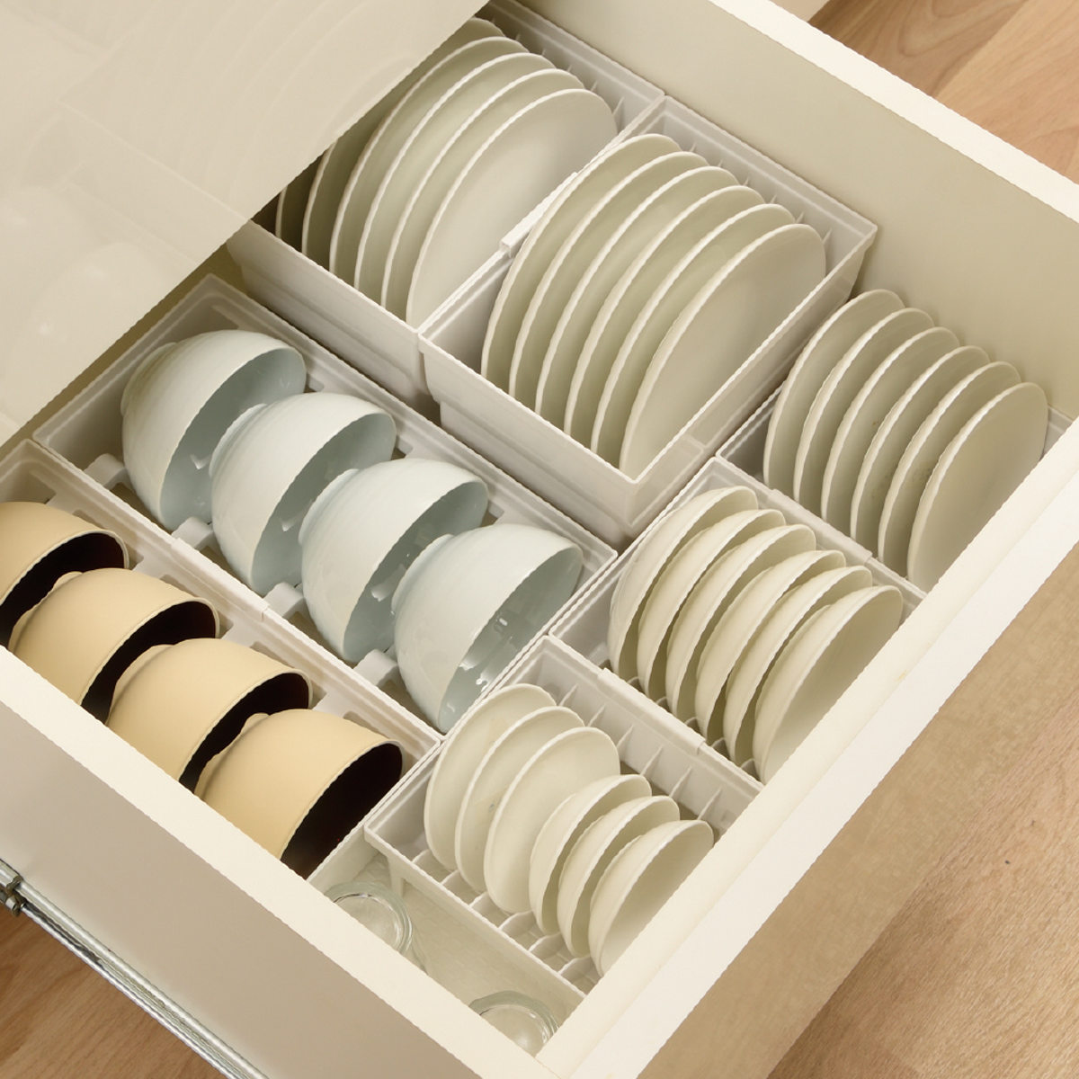 キッチン 収納 ディッシュスタンド トトノ 引き出し用 ディッシュスタンドR ミニ ( キッチン収納ケース 皿立て ディッシュラック 食器 食器立て 食器ラック シンク下 整理ケース 食器棚収納 シンク収納 食器棚 システムキッチン )
