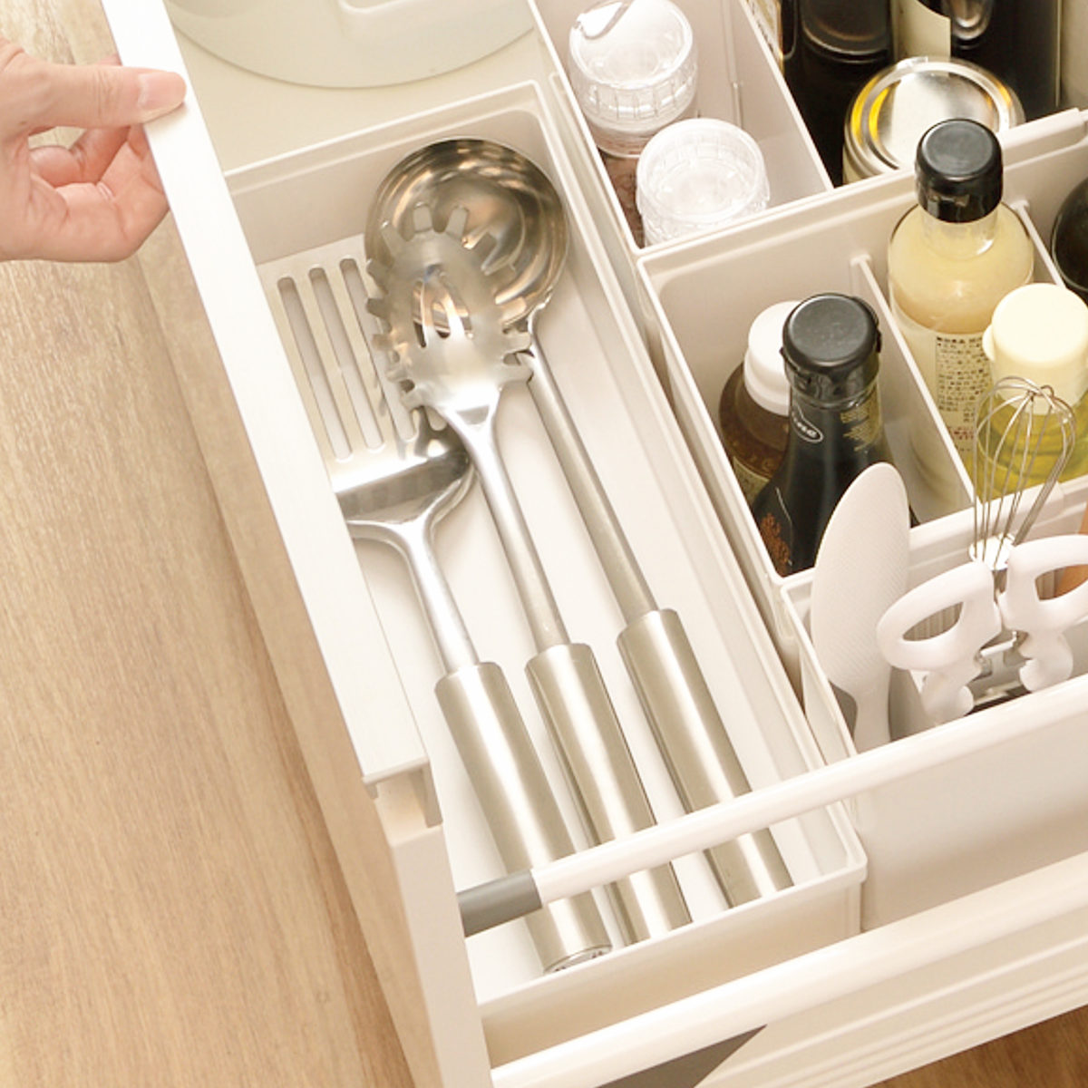 キッチンツールボックス トトノ 引き出し用 キッチンツールボックスR ( ツールスタンド ツールケース キッチン 収納 キッチンツール 整理ケース キッチン収納ケース シンク収納 食器棚 カトラリーケース 収納ケース ツールボックス )