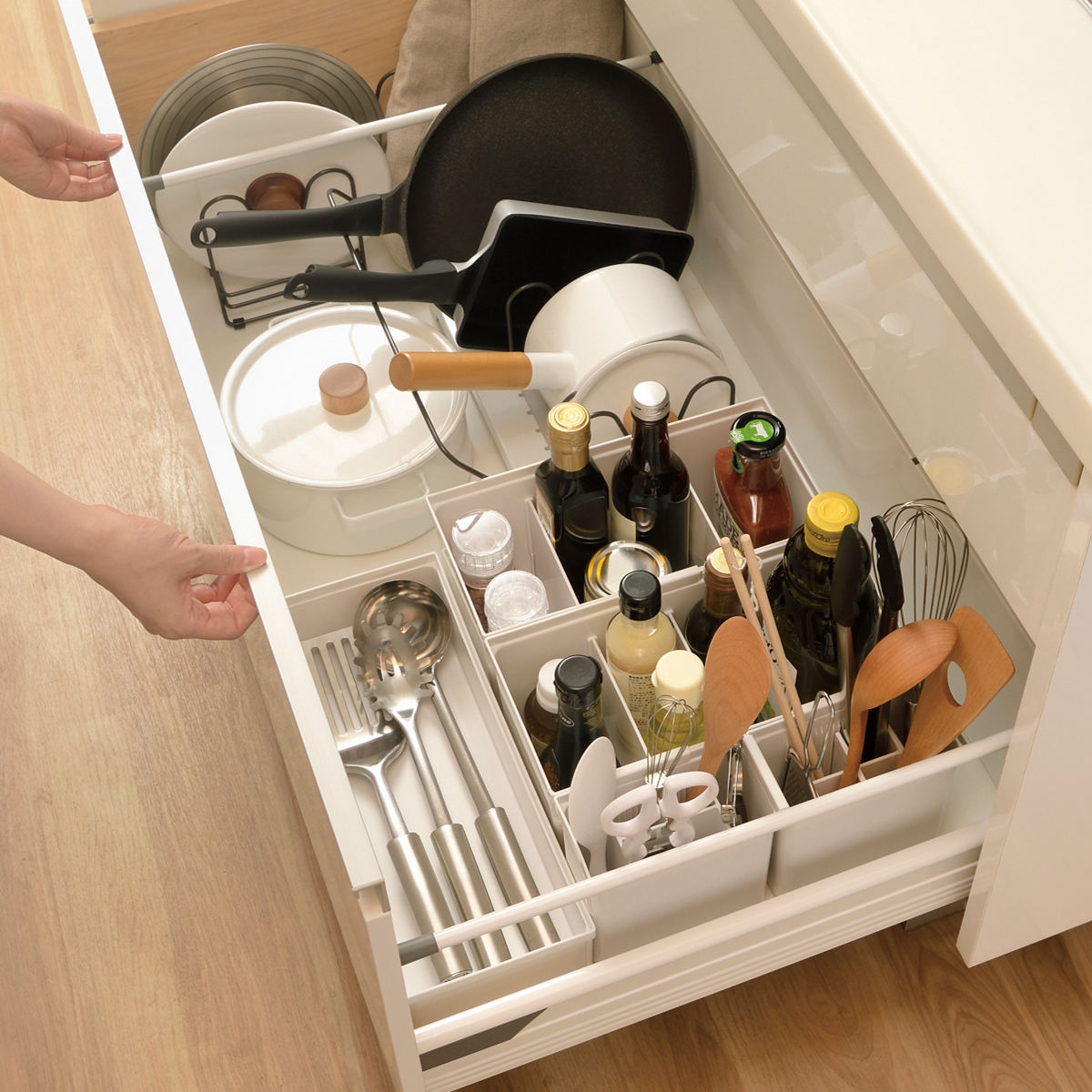 キッチンツールボックス トトノ 引き出し用 キッチンツールボックスR ( ツールスタンド ツールケース キッチン 収納 キッチンツール 整理ケース キッチン収納ケース シンク収納 食器棚 カトラリーケース 収納ケース ツールボックス )