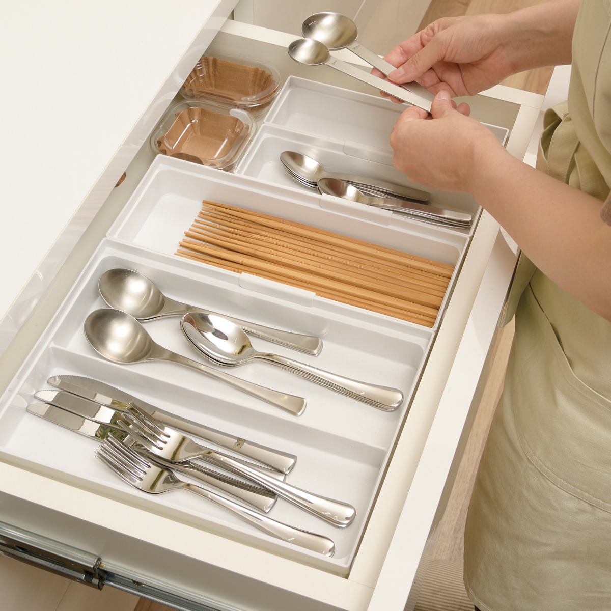 キッチンツールボックス トトノ 引き出し用 キッチンツールボックスR ( ツールスタンド ツールケース キッチン 収納 キッチンツール 整理ケース キッチン収納ケース シンク収納 食器棚 カトラリーケース 収納ケース ツールボックス )